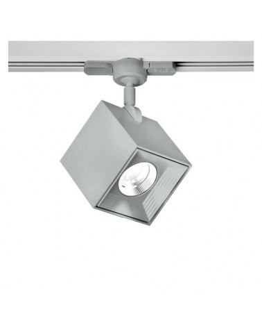 Track spotlight 8cm extruded aluminum cube shape GU10 dimmable and oscillating single-phase adapter