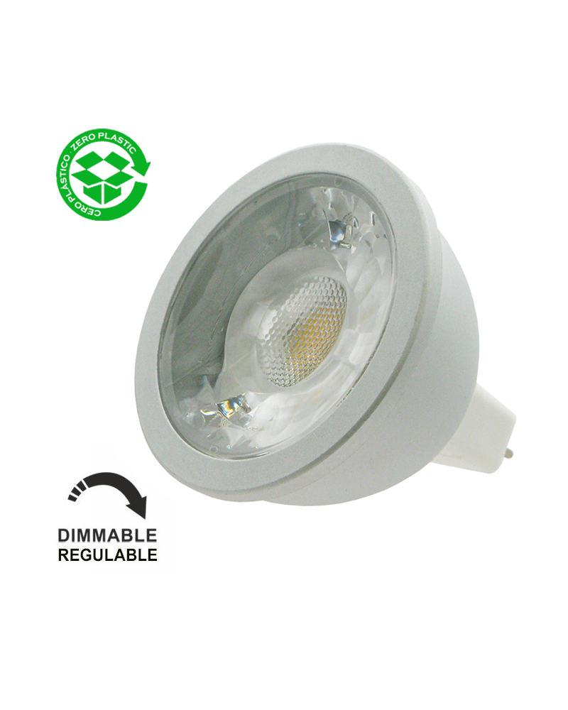 LED Spotlight bulb 6W 50mm. Dimmable LED GU5.3 60º 3000K 500Lm.