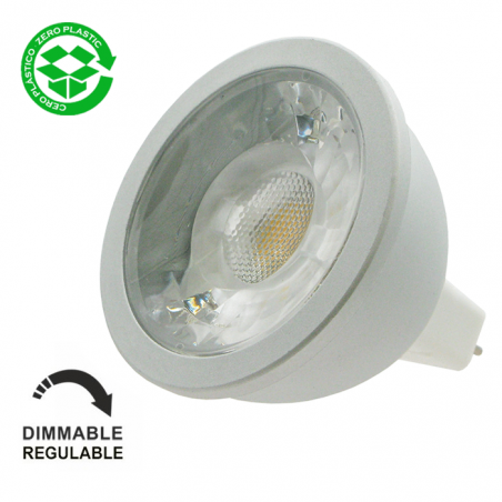 LED Spotlight bulb 6W 50mm. Dimmable LED GU5.3 60º 3000K 500Lm.