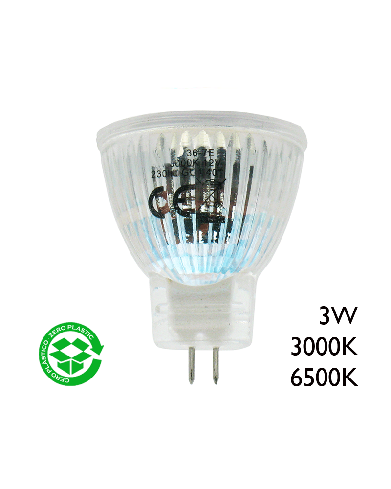 Spot Dicroica 35 mm. 12V  LED 3W GU4 40º 3000K 230Lm.
