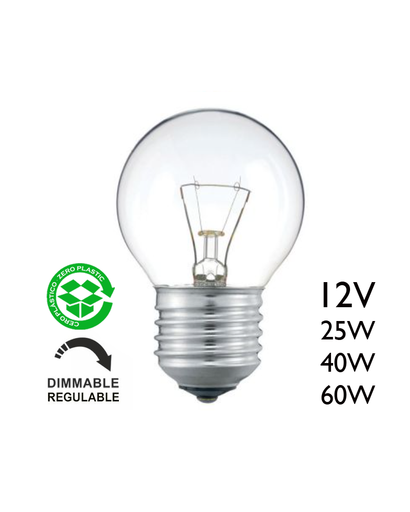 Clear round bulb 12V filament
