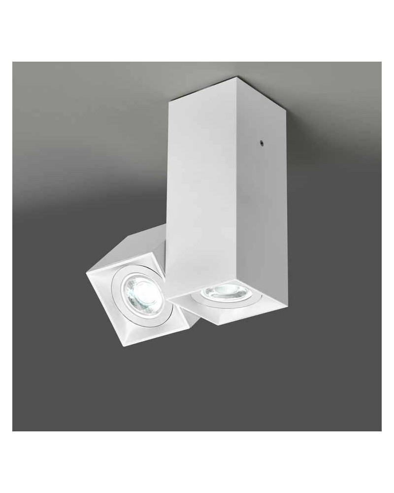 Double spotlight 16.2 cubic cm for ceiling extruded aluminum 2x GU10 1 oscillating