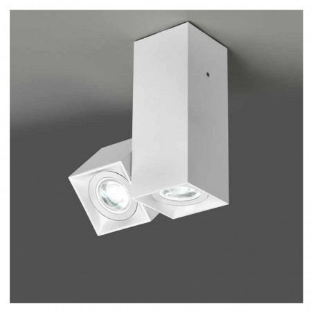 Double spotlight 16.2 cubic cm for ceiling extruded aluminum 2x GU10 1 oscillating