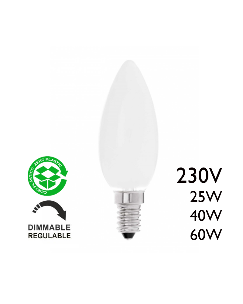 Incandescent candle matte lamp E14 230V