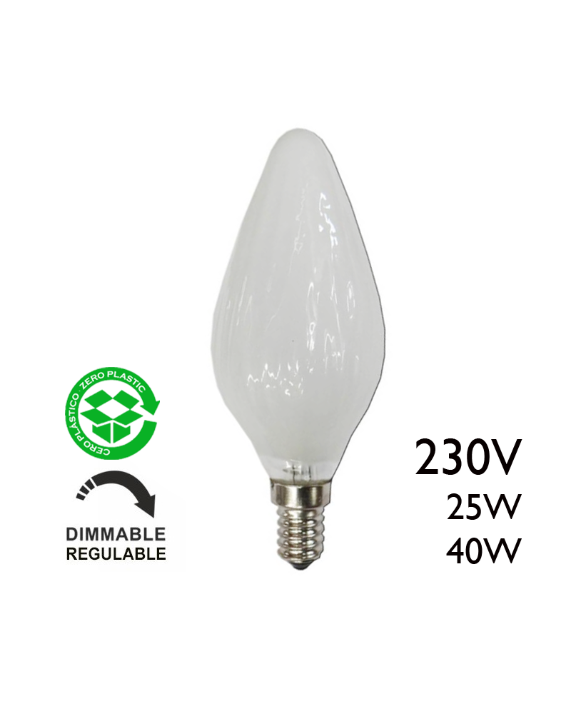 Matte latern candle bulb E14 socket 230V