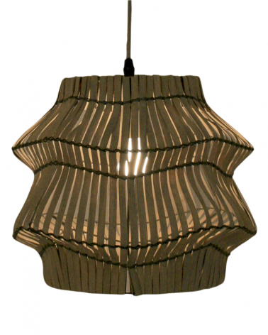 Ceiling pendant lamp with rattan lampshade brown finish 60W E27 40cm