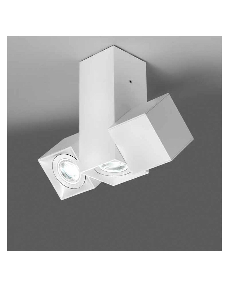 Triple spotlight 24.32 cubic cm for ceiling extruded aluminum 3x GU10 oscillating