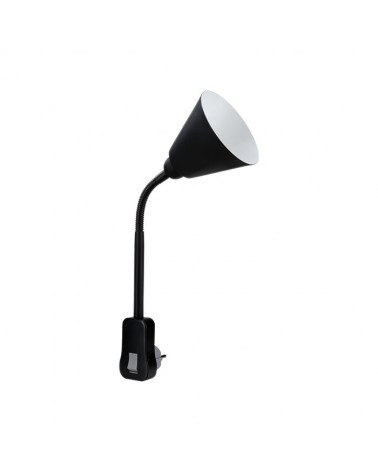 Lamp with integrated plug, 11cm diameter, flexible arm and E14 socket