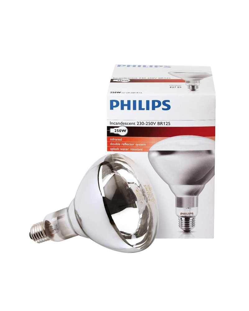 Lámpara infrarrojos Philips IR250CH BR125 230-250V E27 blanca