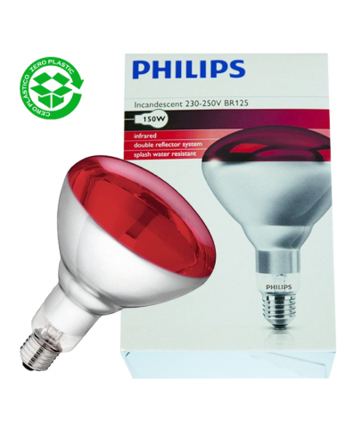 Lámpara infrarrojos Philips Incandescente 150W BR125  E27
