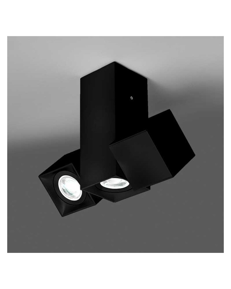 Triple spotlight 24.32 cubic cm for ceiling extruded aluminum 3x GU10 oscillating