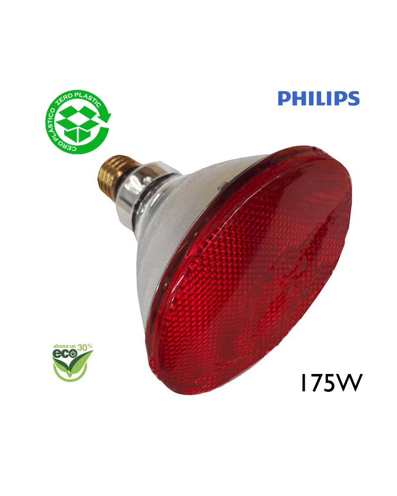 Bombila PAR38 infrarojos Philips  175W "ENERGY SAVER"  E27 - roja