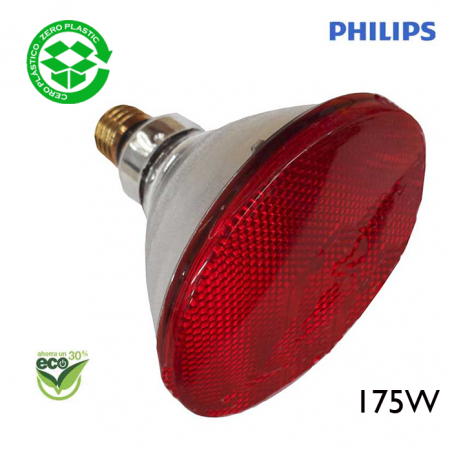 Philips 175W "ENERGY SAVER" E27 infrared PAR38 bulb - red
