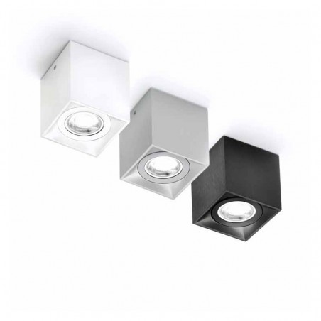 Cubic spotlight 8cm aluminum GU10 decorative cover