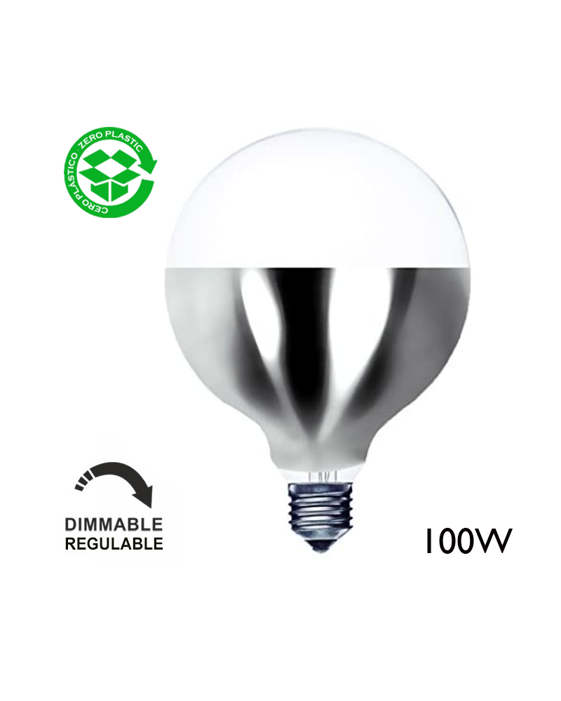 Bulb Globe Mirror Reflector 95mm incandescent dimmable E27 100W 2700K