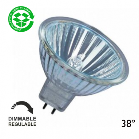 Spotlight bulb halogen 12V Dimmable GU5.3 38º glass finish 4000h