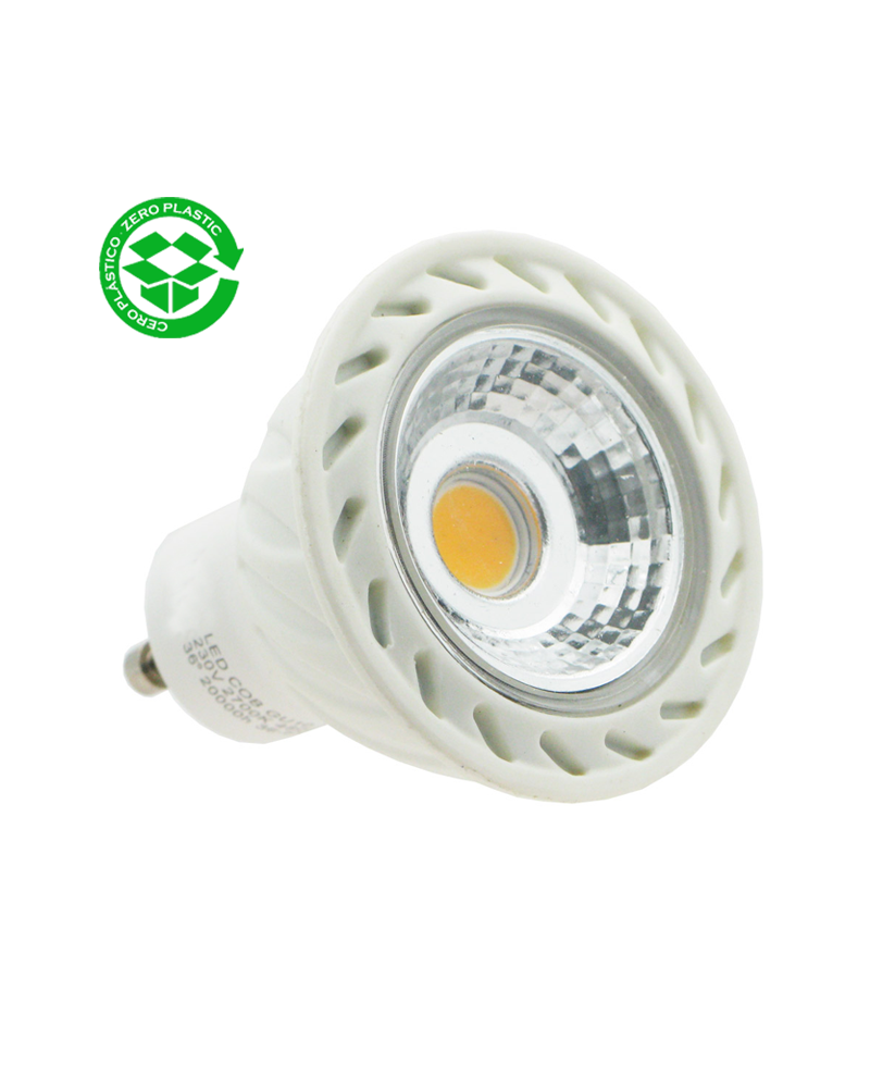 Spotlight bulb 50 mm. cob LED 7W GU10 36º 3000K