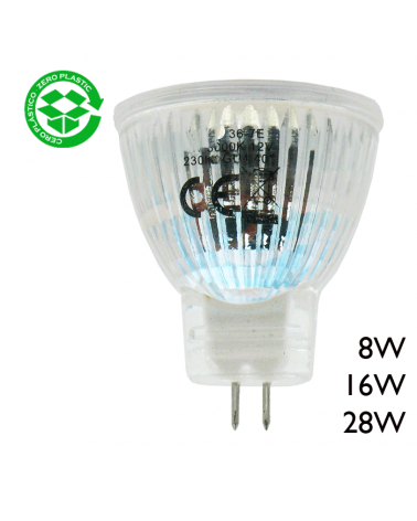 Spotlight bulb halogen 12V Dimmable 40W GU4 30º glass finish