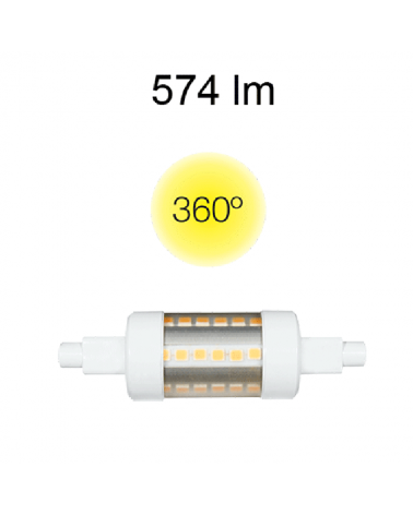 Tubular linear IP44 78 mm. LED 5W R7S 360º 4,000K 574 Lm.