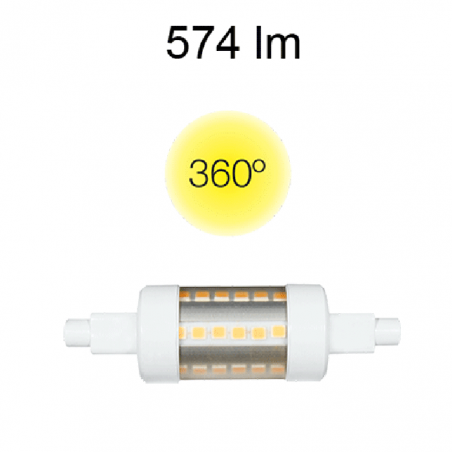 Lineal tubular 78 mm. LED 5W R7S 360º 4.000K 574 Lm.
