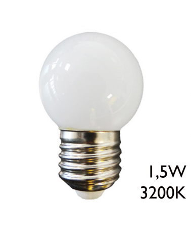 LED round bulb 1.5W E27 3200K 255Lm warm light