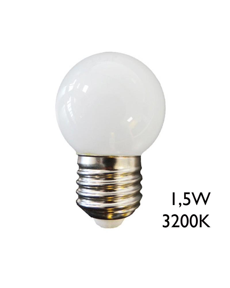 Bombilla esférica LED 1,5W E27 3200K 255Lm luz cálida