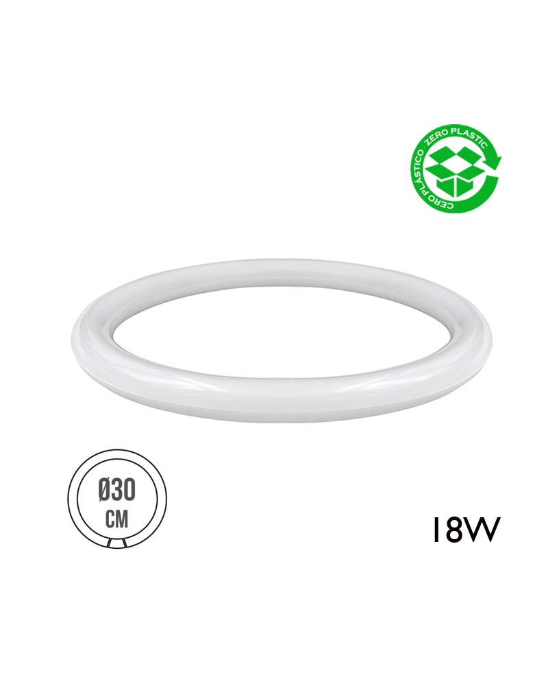 Tubo circular LED G10Q 18W 1500 Lm luz cálida
