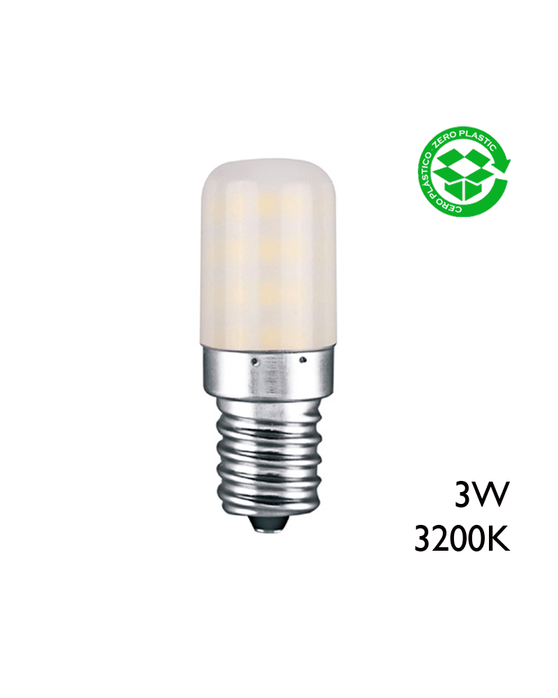 Bombilla tubular LED E14 3W 300 Lm 3200K luz cálida