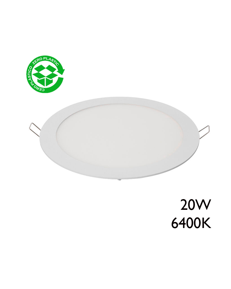 Extra-flat recessed downlight white 20W LED 22.5cm