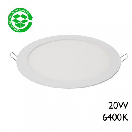 Downlight 22,5cm empotrable extraplano color blanco 20W LED