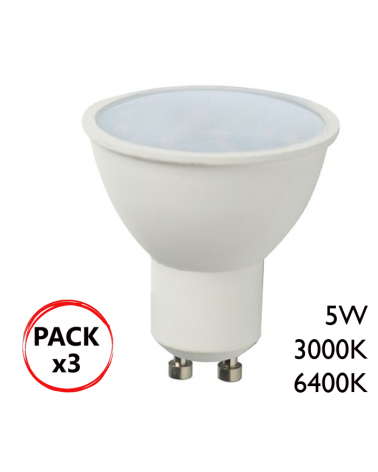 Kit 3 bombillas dicroicas LED 5W GU10