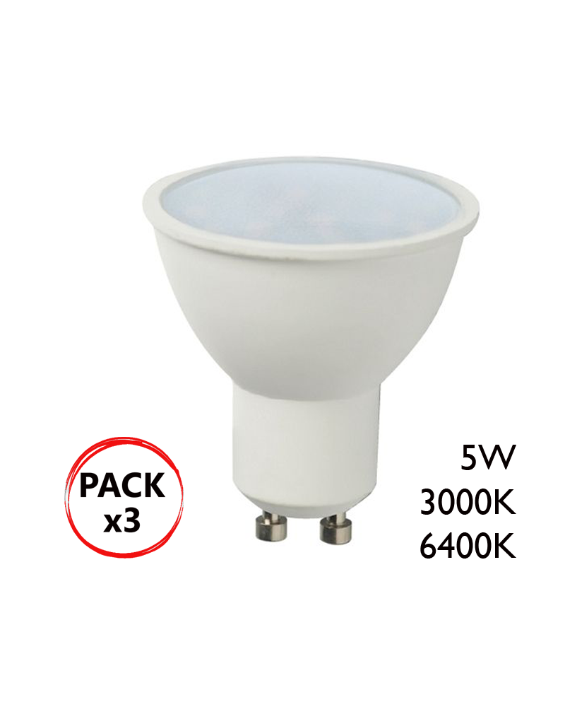 Kit 3 dichroic LED bulbs 5W GU10