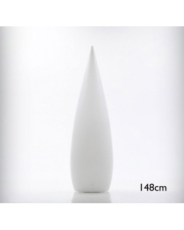 Lámpara de pie exterior forma cónica blanca Kampazar 150 fijación suelo IP65