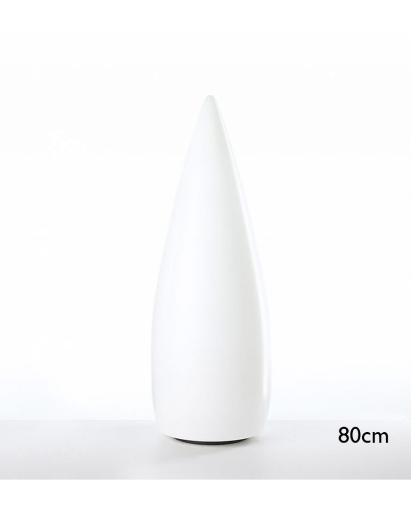 White conical shape outdoor floor lamp Kampazar 80 IP65 floor fixing