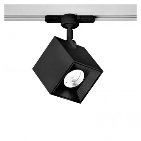 Track spotlight 8cm extruded aluminum cube shape LED 2700K 956Lm dimmable and oscillating with single-phase adapter driver
