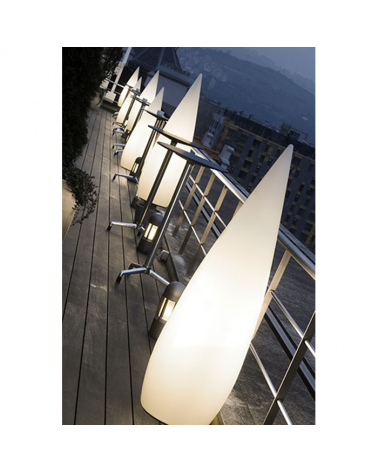 Outdoor floor lamp conical shape white Kampazar 80 with portable concrete base IP65