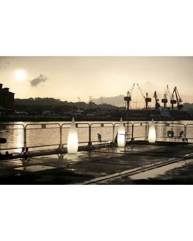 Outdoor floor lamp conical shape white Kampazar 150 portable IP65