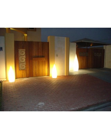 Outdoor floor lamp conical shape white Kampazar 150 portable IP65