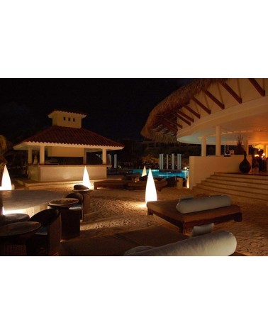 Outdoor floor lamp conical shape white Kampazar 150 portable IP65