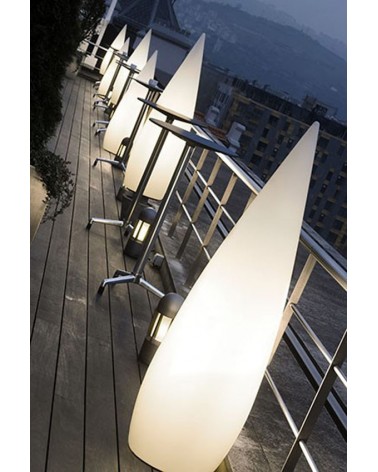 Outdoor floor lamp conical shape white Kampazar 150 portable IP65