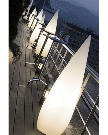 Outdoor floor lamp conical shape white Kampazar 150 portable IP65