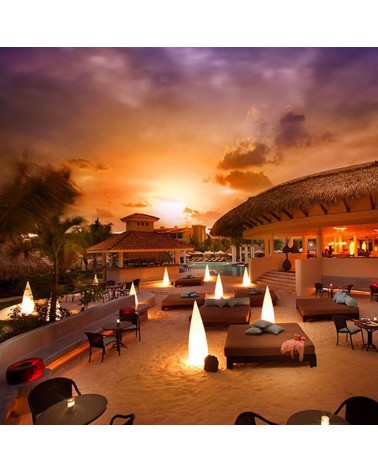 Outdoor floor lamp conical shape white Kampazar 150 portable IP65