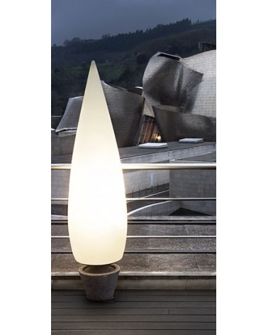 Outdoor floor lamp conical shape white Kampazar 150 IP65 floor fixing