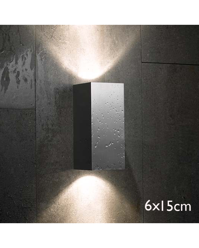 Outdoor wall light Block Out W15 direct or indirect light IP54 GU10 Upper and lower light