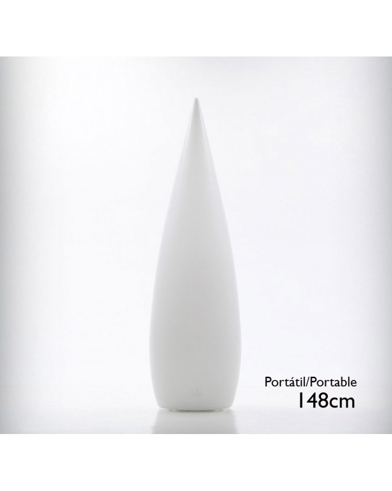 Lámpara de pie exterior portátil forma cónica blanca Kampazar 150 IP65
