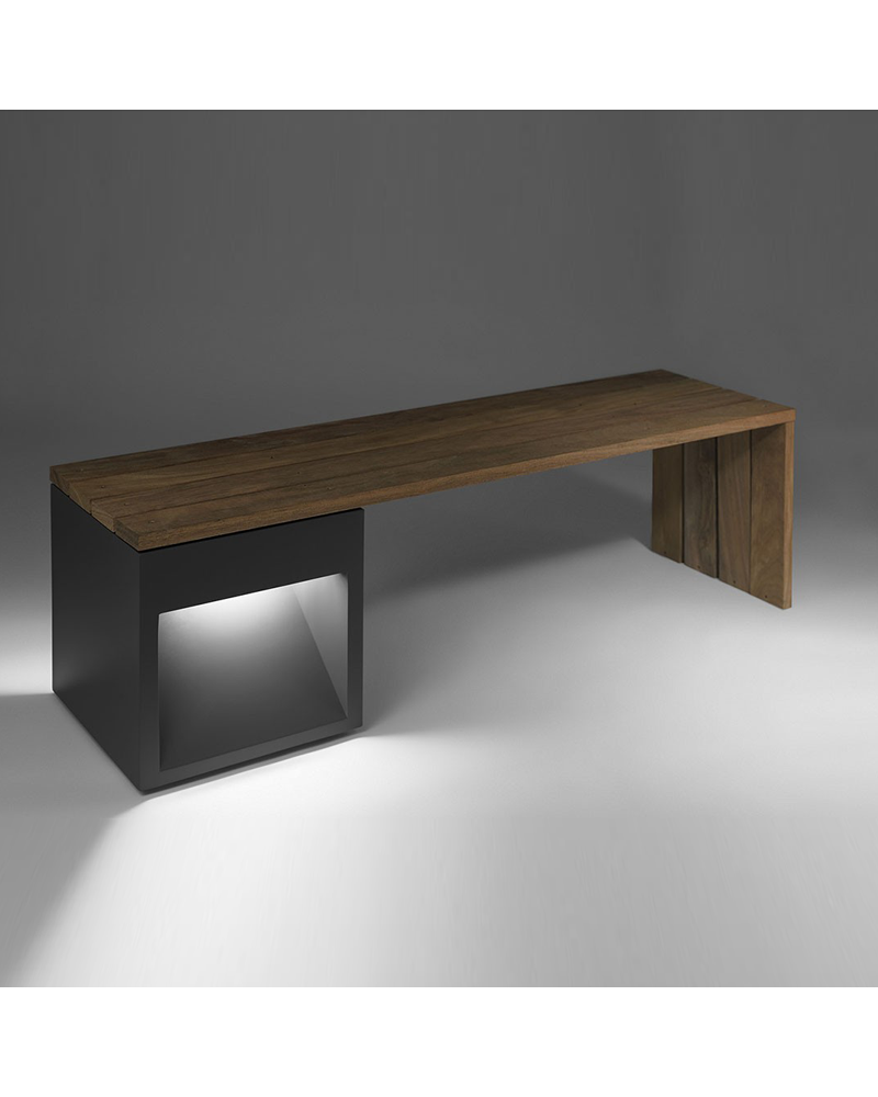 Lap Bech 45-2A wooden bench 160 cm long, fixing to the floor IP65 LED 2x6,5W 3000K