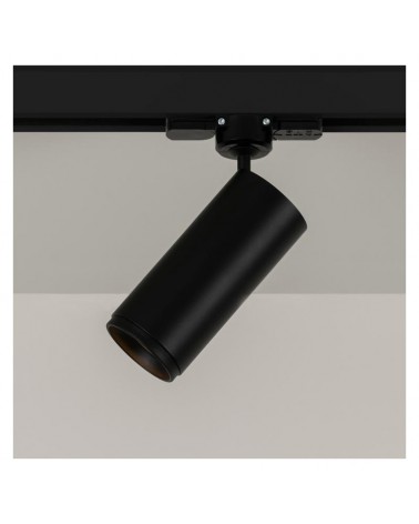 GU10 smooth cylinder track spotlight with GU10 steel decorative ring adjustable adjustable single-phase oscillating