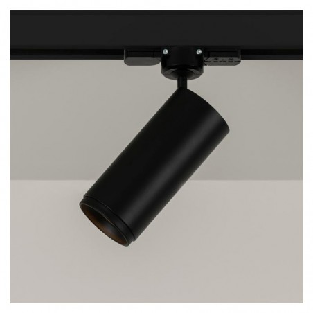 GU10 smooth cylinder track spotlight with GU10 steel decorative ring adjustable adjustable three-phase oscillating