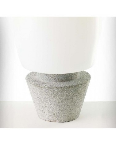Outdoor floor lamp conical shape white Kampazar 150 with IP65 portable concrete base