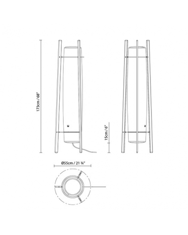Portable outdoor lamp Inn Side 173 cm IP65 LED 4x16W 3000K